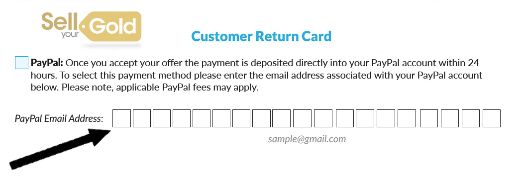 Customer Return Card PayPal Section