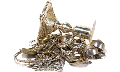 Various platinum items including catalytic converters and dental materials